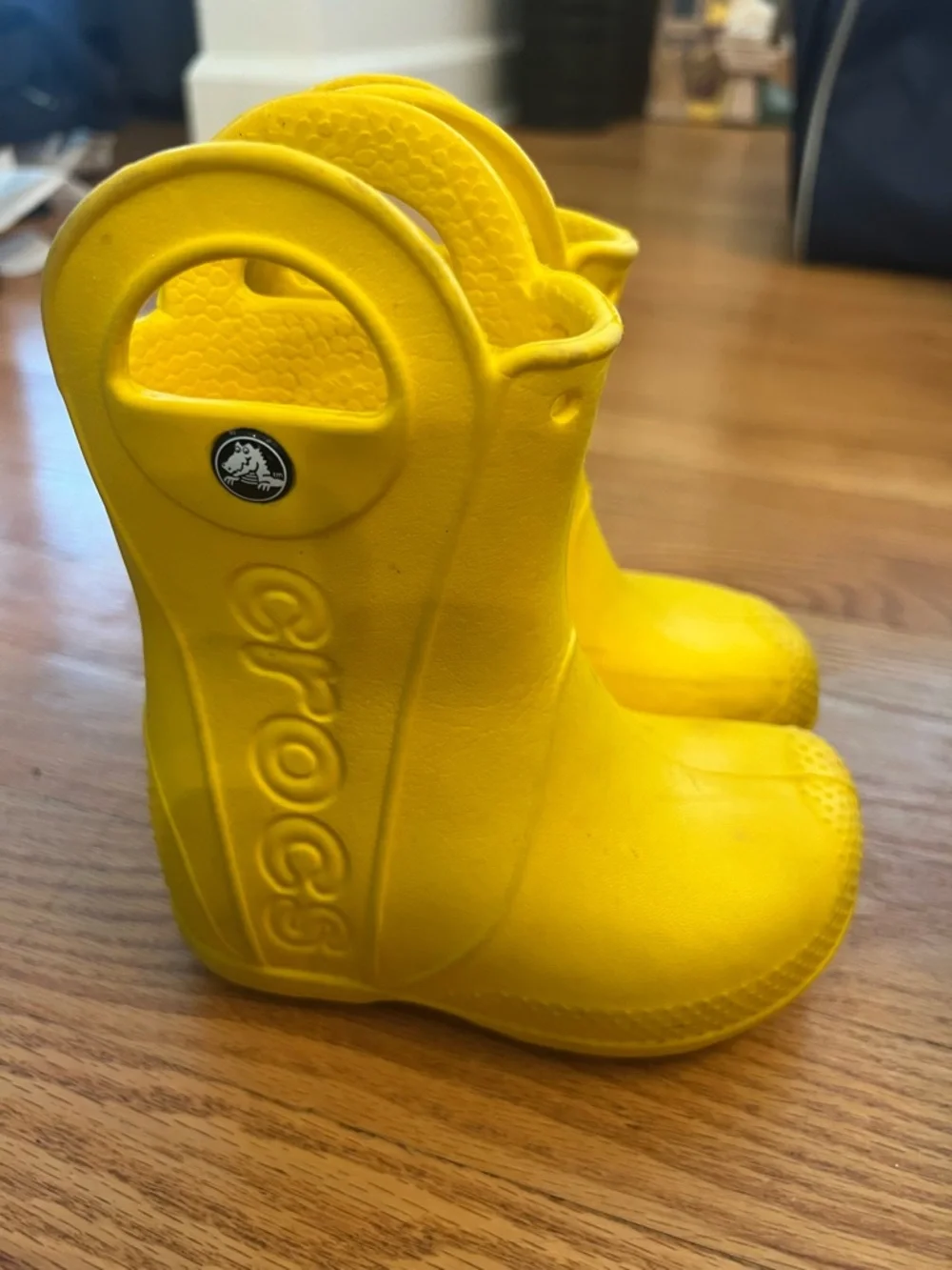 CROCS Kids Yellow Handle Rain Boots